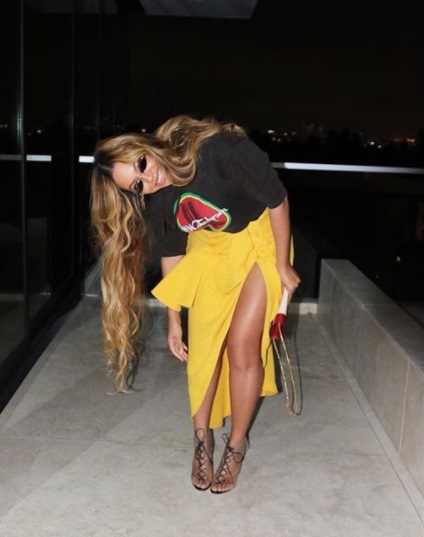 Beyonce w rażącej żółtej spódniczce
