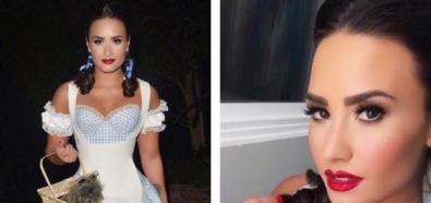 Demi Lovato w koronkowej dwuczęściowej białej sukni