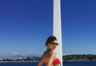 Emily Ratajkowski w seledynowym bikini