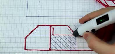 Autko narysowane długopisem 3D