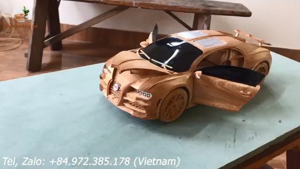Bugatti Chiron z drewna