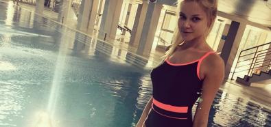 Aleksandra Ciupa w stroju kąpielowym trenuje do Celebrity Splash