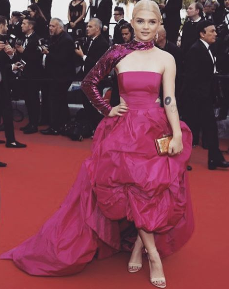 Margaret w różowej sukni na festiwlau w Cannes