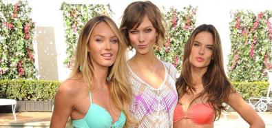 Alessandra Ambrosio, Candice Swanepoel i Karlie Kloss - Aniołki Victoria's Secret pozują przy basenie w Los Angeles