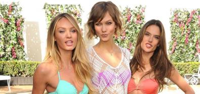 Alessandra Ambrosio, Candice Swanepoel i Karlie Kloss - Aniołki Victoria's Secret pozują przy basenie w Los Angeles