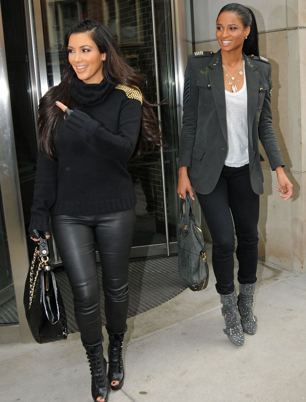Ciara i Kim Kardashian po urodzinowym lunchu w Tribeca