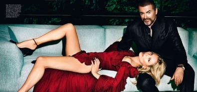 Kate Moss - słynna, seksowna modelka z Georgem Michaelem w Vogue