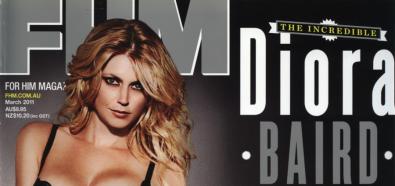 Diora Baird w bieliźnie na okładce marcowego wydania magazynu FHM