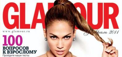 Jennifer Lopez na okładce lutowego wydania magazynu Glamour Rosja