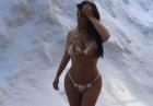 Kim Kardashian we włochatym bikini na śniegu