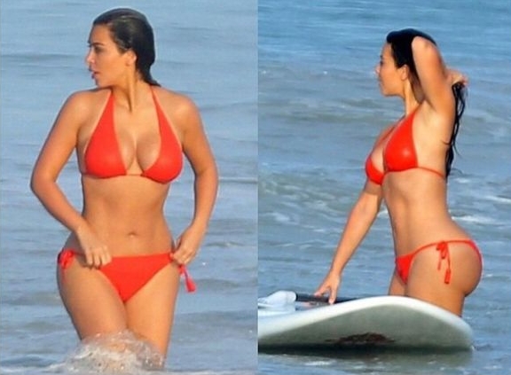 Kim Kardashian w bikini, ale aktywnie 