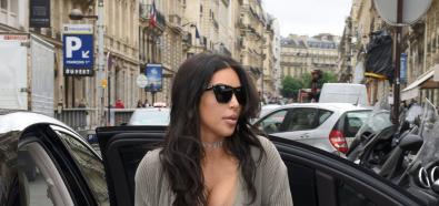 Kim Kardashian w zielonej sukience w Paryżu