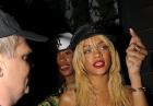 Rihanna - piosenkarka w przezroczystej bluzce w klubie Greystone Manor w Los Angeles