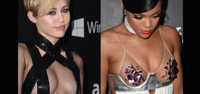 Miley Cyrus i Rihanna walczą na biusty 