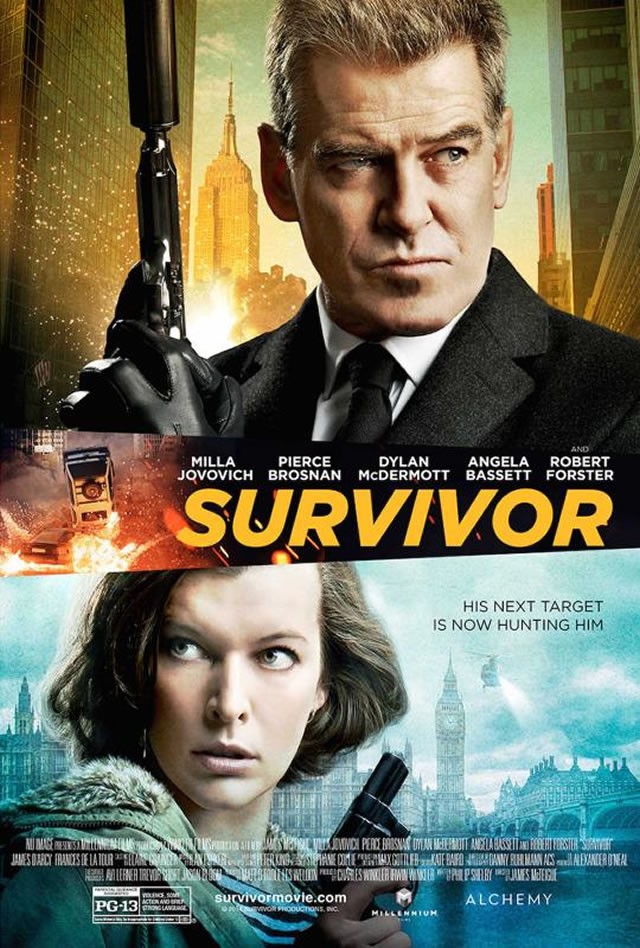 "Survivor" - Milla Jovovich ucieka przed Pierce'em Brosnanem