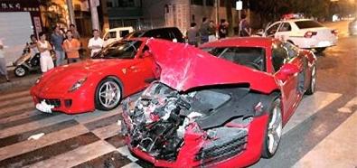Ferrari 599 GTB Audi R8 wypadek