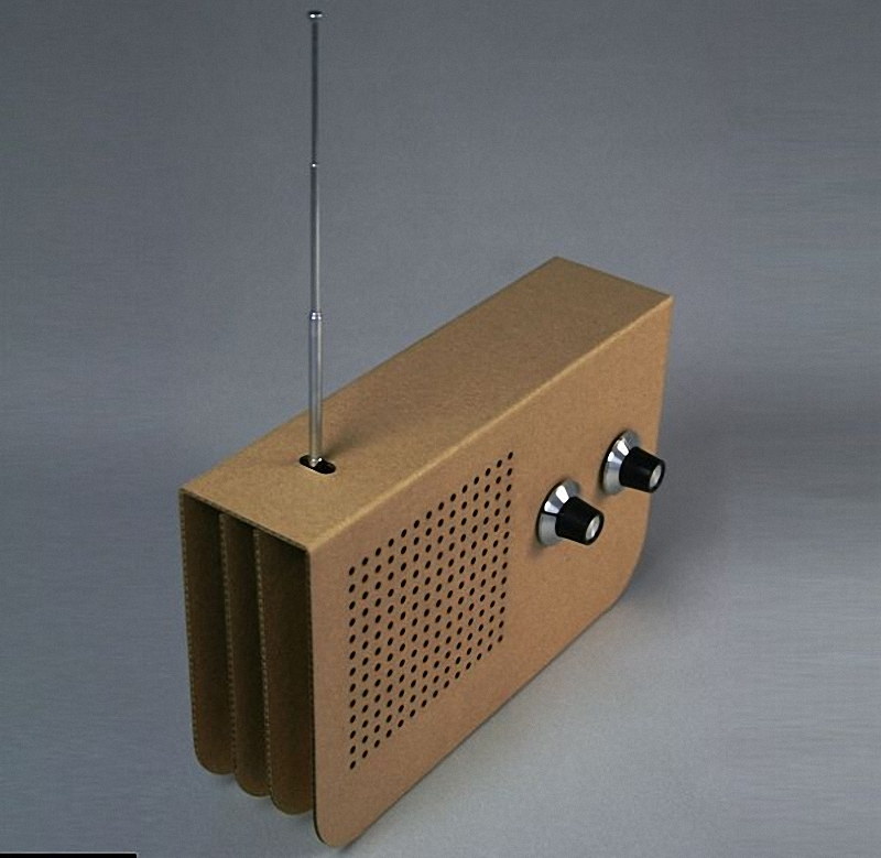 Radio w kartonowej obudowie