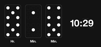 Nietypowe domino pokazujące godzinę