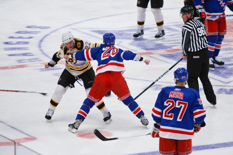 NHL. Dwie bójki hokeistów podczas meczu Anaheim Ducks - Buffalo Sabres